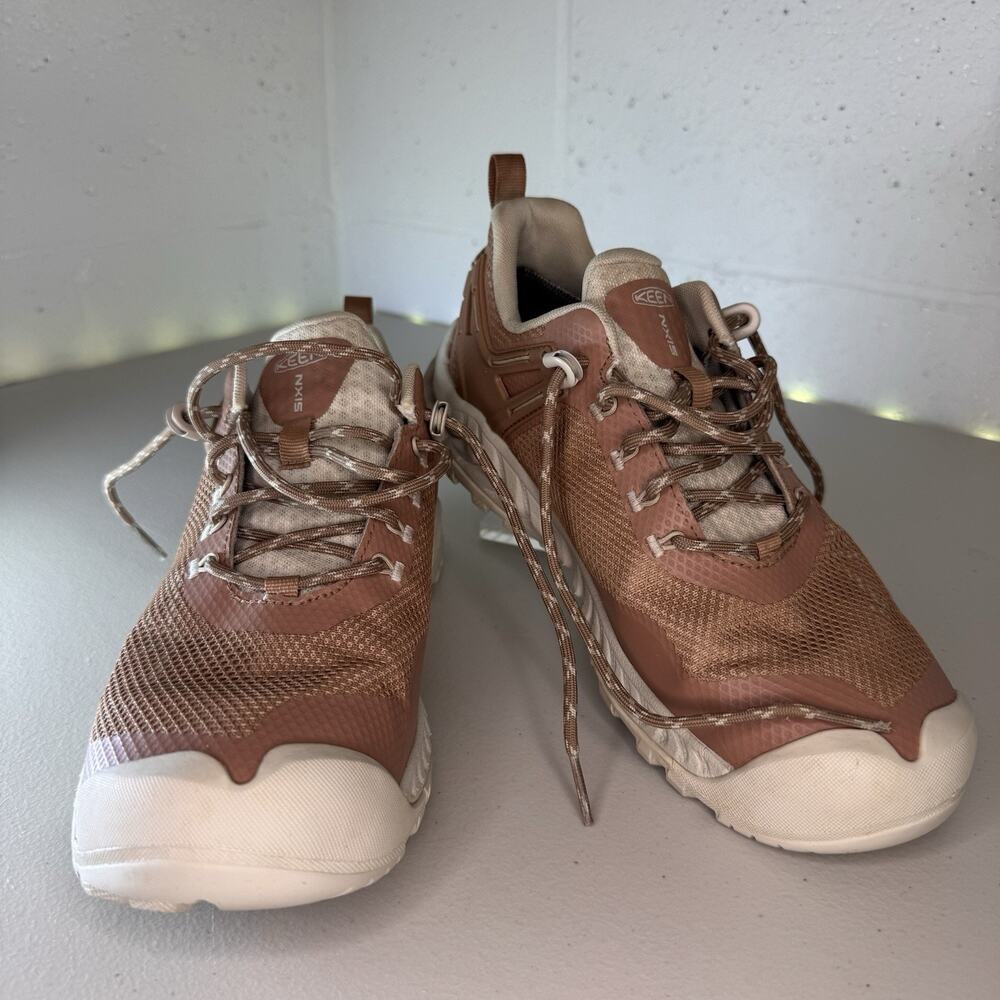 KEEN NXIS KEEN.DRY Waterproof Low-Top Hiking Shoes Brown/Beige 8.5 M